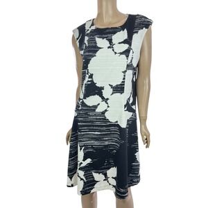 Apt. 9 Fit & Flare Sleeveless Women's Dress Size Large Stretchy Black & White